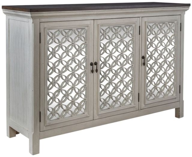 Liberty Furniture Westridge Antique White/Brown 56" Accent Cabinet-0