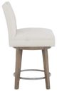 Fairfield® Customizable Entree Dining Nickel Metal Pull Short Button Back Swivel Counter Stool-2