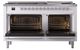 Ilve® Nostalgie II Noblesse 60'' Custom RAL Color Pro Style Dual Fuel Range with Chrome Trim-1