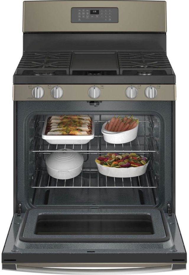 GE® 30" Slate Free Standing Natural Gas Range-2