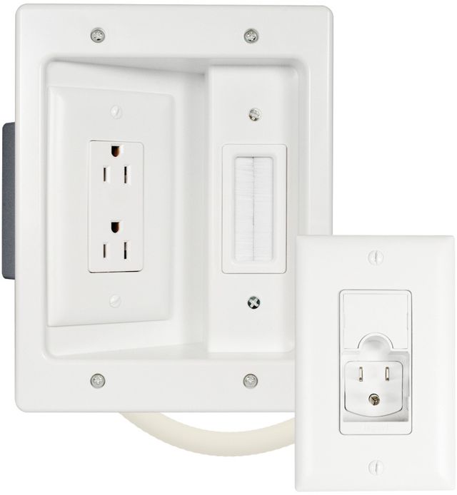 Sanus® White In-Wall TV Power and Cable Management Kit-0