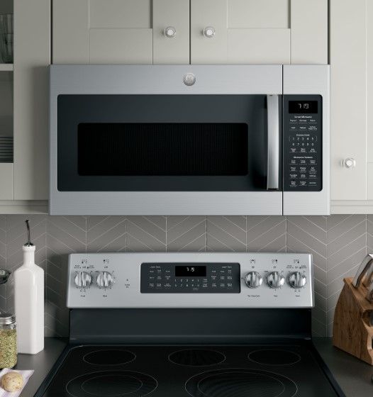 GE Over the Range Microwave Installed in Kitchen GE Over the Range Microwave Installed in Kitchen