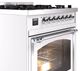 Ilve® Nostalgie II Noblesse 30" White Pro Style Dual Fuel Range with Chrome Trim-4