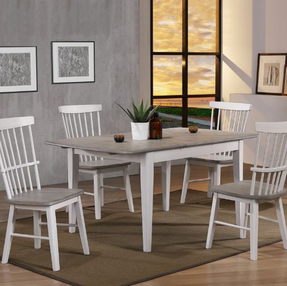 Winners Only® Brantley Gray Top  Dining Table with White Base-1