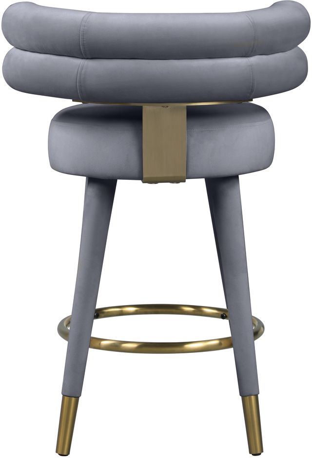 Meridian Furniture Fitzroy 2-Piece Gray Velvet Counter Stools-2