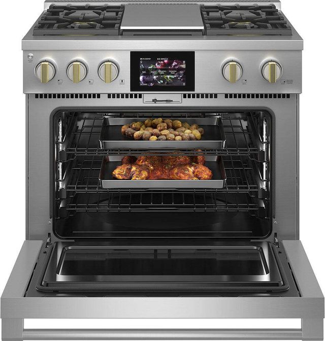 Monogram® Statement Collection 36" Stainless Steel Pro Style Dual Fuel Range-2