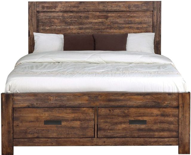 Elements International Warner Chestnut Queen Storage Bed-1