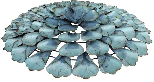 Moe's Home Collection Giant Blossom Teal Blue Wall Decor-1