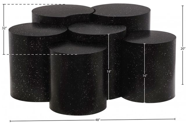 Meridian Furniture Dimple 6-Piece Black Modular Nesting Coffee Table Set-2