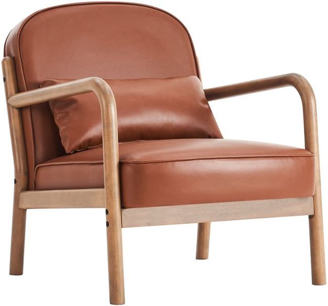 Worldwide Homefurnishings Inc. Fani Saddle/Walnut Accent Chair-0
