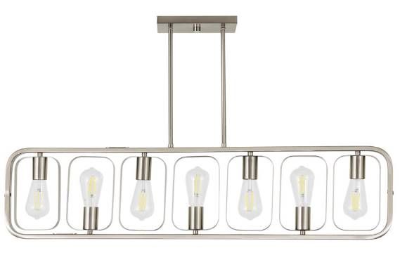YHD Elliptical Polished Nickel 7-Light Island Light-1