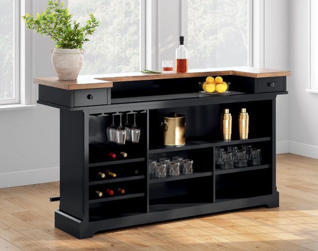 Signature Design by Ashley® Wildenauer Black/Brown Cabinet Bar-1