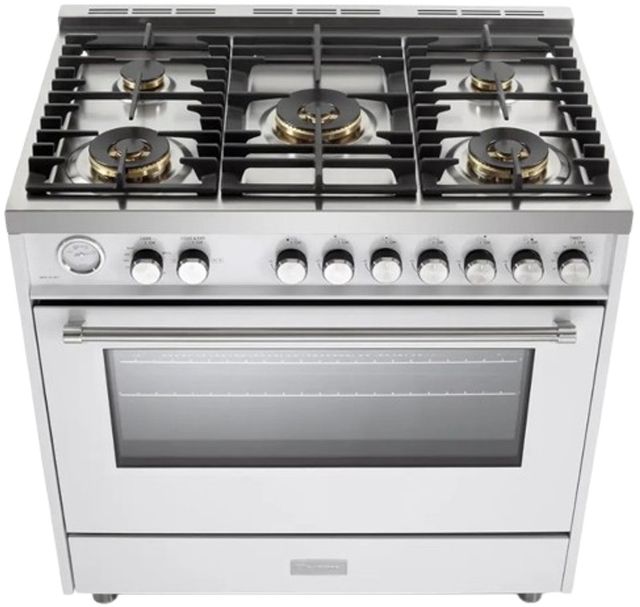 Verona® Ultima 36" White Pro Style Gas Range-3