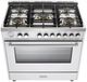 Verona® Ultima 36" White Pro Style Gas Range-3