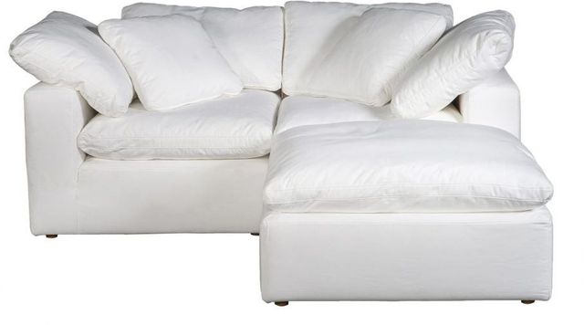 Moe's Home Collection Clay Nook 3-Piece Cream White Modular Sectional and Ottoman-3
