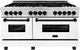 ZLINE Autograph Edition 60" Stainless Steel Pro Style Dual Fuel Range with White Matte Door and Matte Black Accents-0