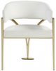 Meridian Furniture Madelyn Cream/Brushed Brass Velvet Dining Chair-1
