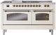 Ilve® Nostalgie II Series 60" Antique White Pro Style Dual Fuel Range-1
