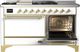 Ilve® Majestic III 60'' White Pro Style Dual Fuel Liquid Propane Range with Solid Door and Brass Trim-3
