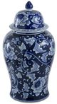 A & B Home Aline Blue/White Ginger Jar-0