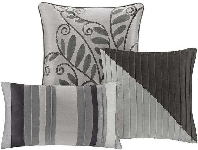 Olliix by Madison Park 7 Piece Black King Amherst Comforter Set-2