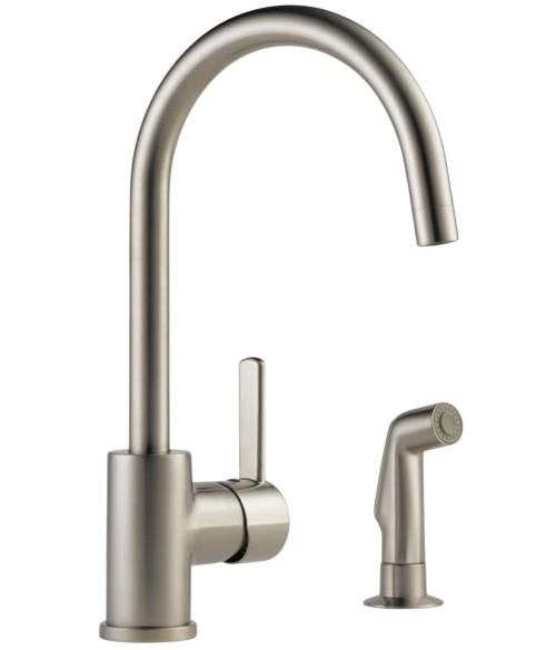 Peerless Precept® Stainless Single Handle Kitchen Faucet with Spray-0