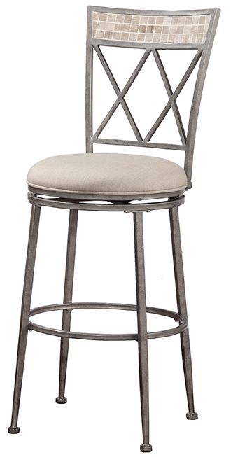 HH2 Home Milestone Aged Pewter Indoor/Outdoor Swivel Counter Stool-0