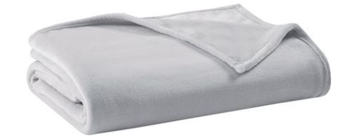 Olliix by Clean Spaces Grey Twin  Antimicrobial Plush Blanket-0