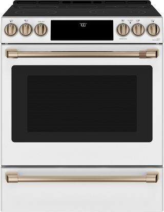 Café™ 30" Matte White Slide-In Electric Range