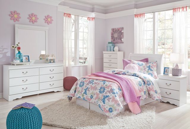 Signature Design by Ashley® Anarasia 3-Piece White Twin Sleigh Headboard Bedroom Set-3