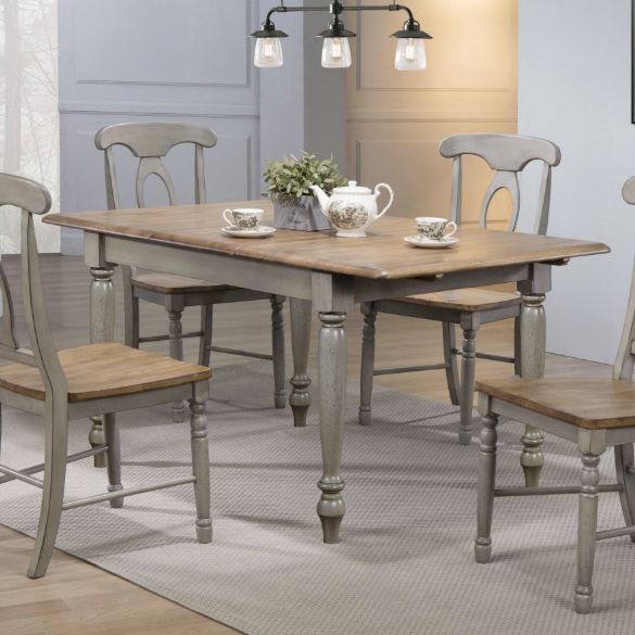 Winners Only® Barnwell Rustic Brown Top Dining Table with Gray Base-1