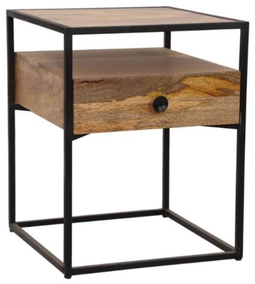 Jaipur Furniture Ravi Black/Brown Bedside Table-0