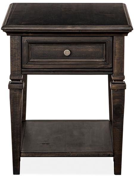 Magnussen Home® Calistoga Weathered Charcoal End Table-0