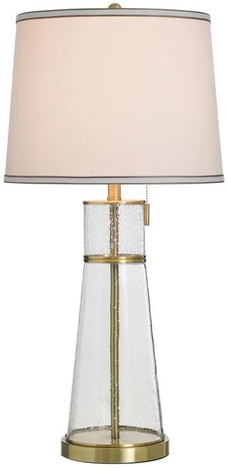 Stylecraft Clear Seeded and Antique Brass Table lamp-1