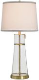 Stylecraft Clear Seeded and Antique Brass Table lamp-1