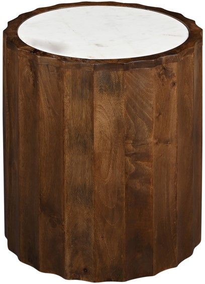 Coast2Coast Home™ Katina White End Table with Brown Base-2
