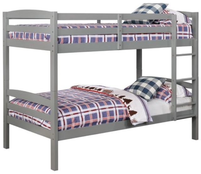 American Wholesale Furniture CB801G Gray Twin/Twin Bunk Bed-0
