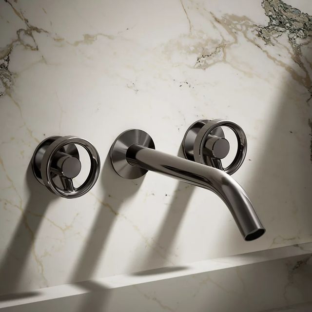 KOHLER® Components® Vibrant Titanium Bathroom Sink Faucet Industrial Handle Trim-3