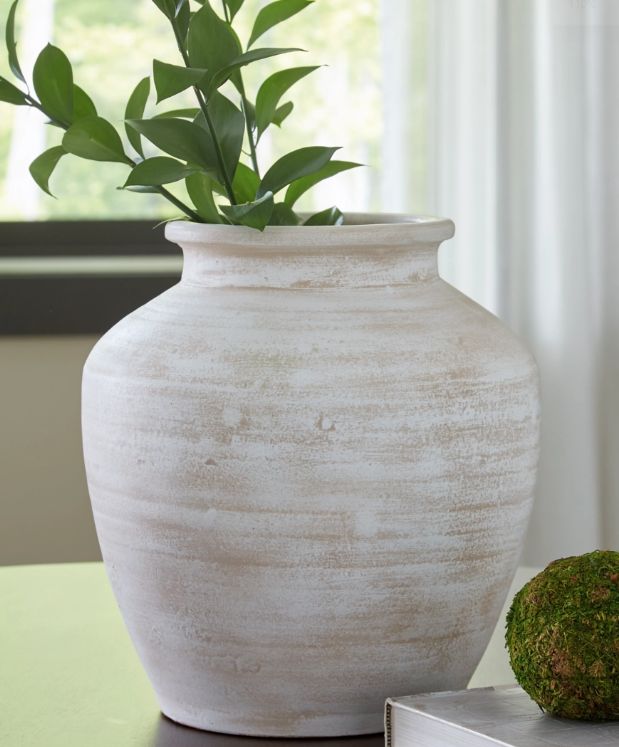 Signature Design by Ashley® Meadie Distressed White Vase-3