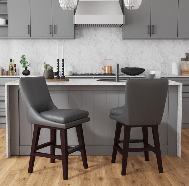 Elements International Villanova Espresso Swivel Counter Stool-1