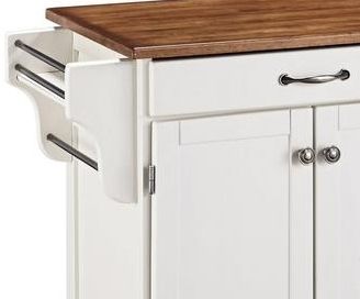 homestyles® Cuisine Cart Medium Oak/White Kitchen Cart-1