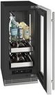 U-Line® Home Collection 15" 2.8 Cu. Ft. Stainless Steel Beverage Center with Glass Door-2