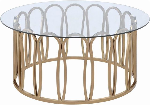 Coaster® Monett Glass Top Coffee Table with Chocolate Chrome Base-0