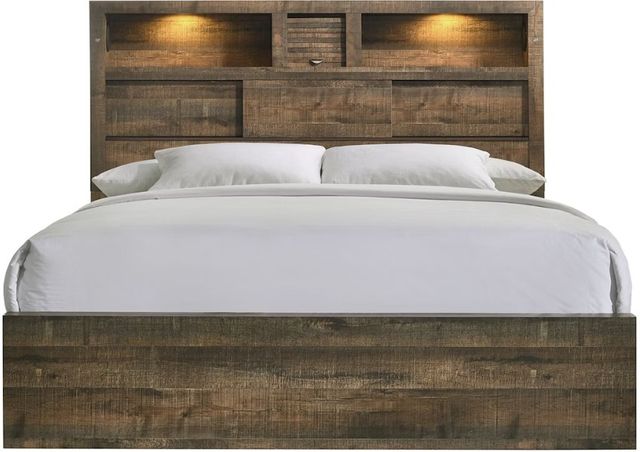 Elements International Bailey 4-Piece Warm Walnut Queen Panel Bedroom Set-2