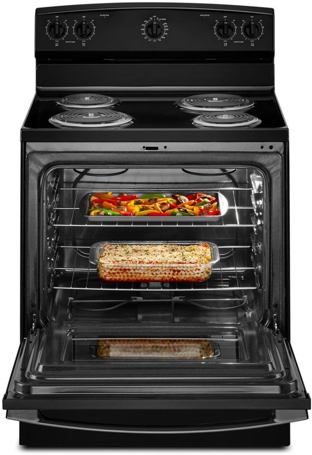 Amana® 30" Black Freestanding Electric Range with Extra-Large Oven Window-4
