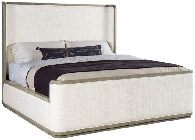 Hooker® Furniture Linville Falls Boones Merino Pearl/Mink California King Upholstered Shelter Bed-0