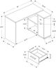 Monarch Specialties Inc. Grey L-Shaped Desk-2