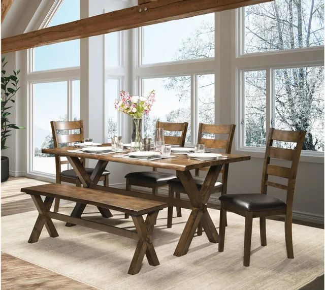 Mazin Furniture Pandora Warm Oak Brown Dining Table-2