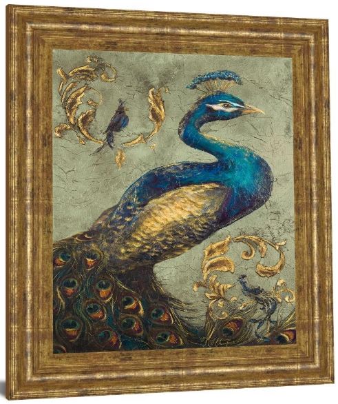 Classy Living Tiffany Hakimipour Peacock On Sage I 22"W Wall Art-3