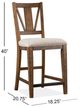 Magnussen Home® Bay Creek 2-Piece Baja Fog/Toasted Nutmeg Counter Chair Set with Upholstered Seat-2